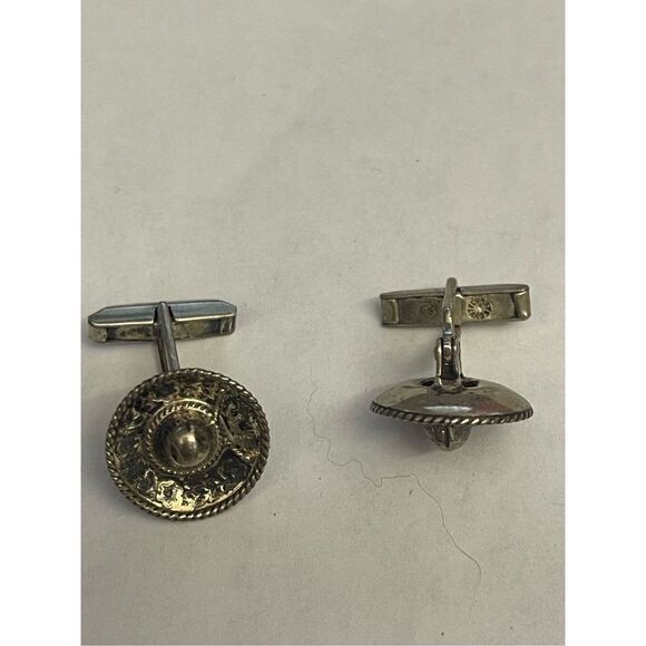 Vintage Sombrero sterling 
Cufflinks - Picture 2 of 2
